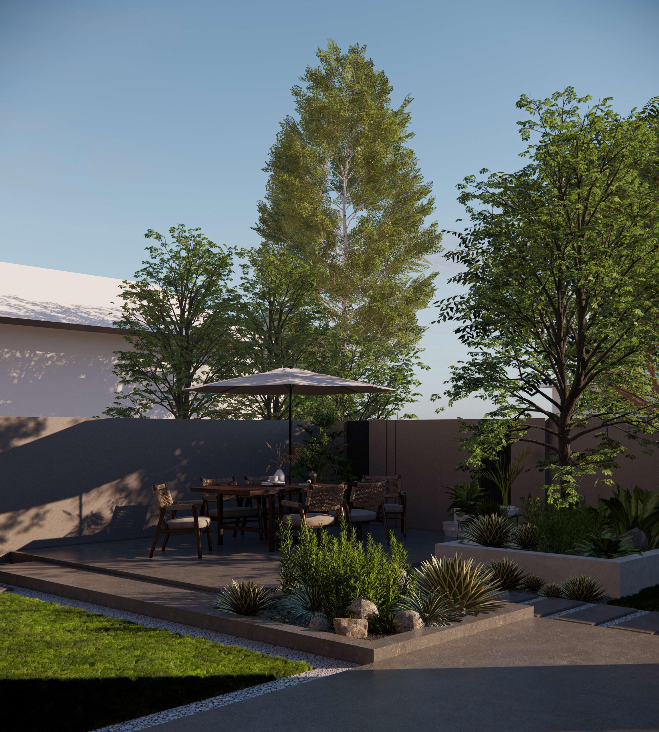 Landscaped garden terrace within B Residence