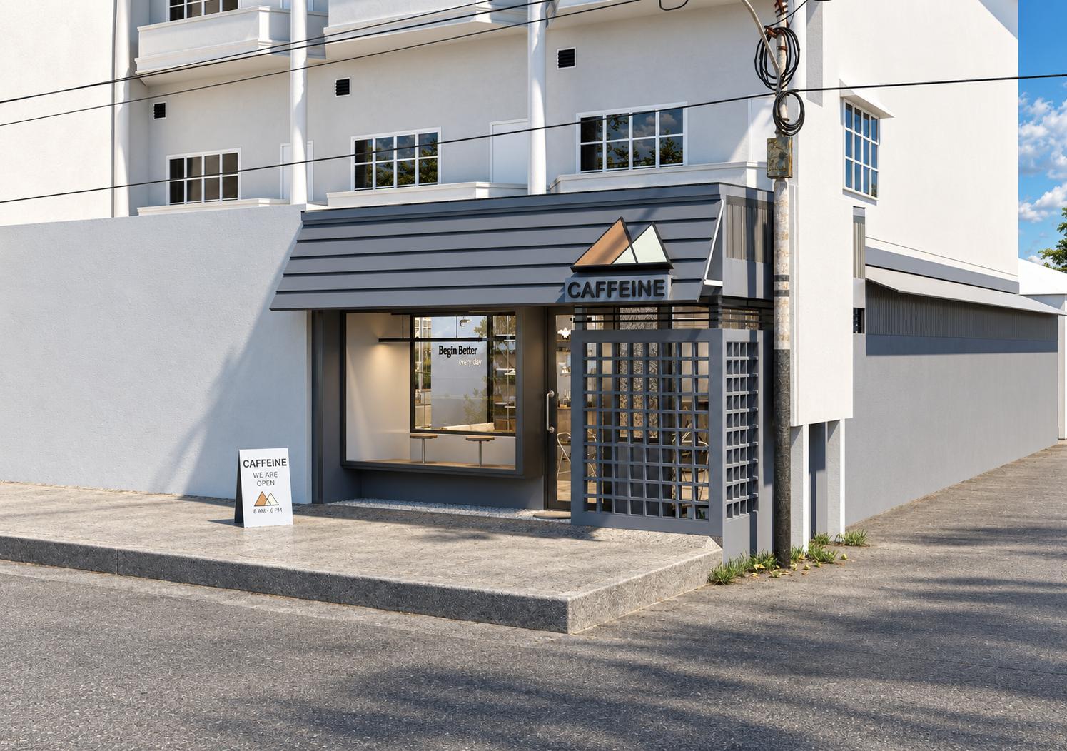 Caffeine Branch 2 exterior entrance detail