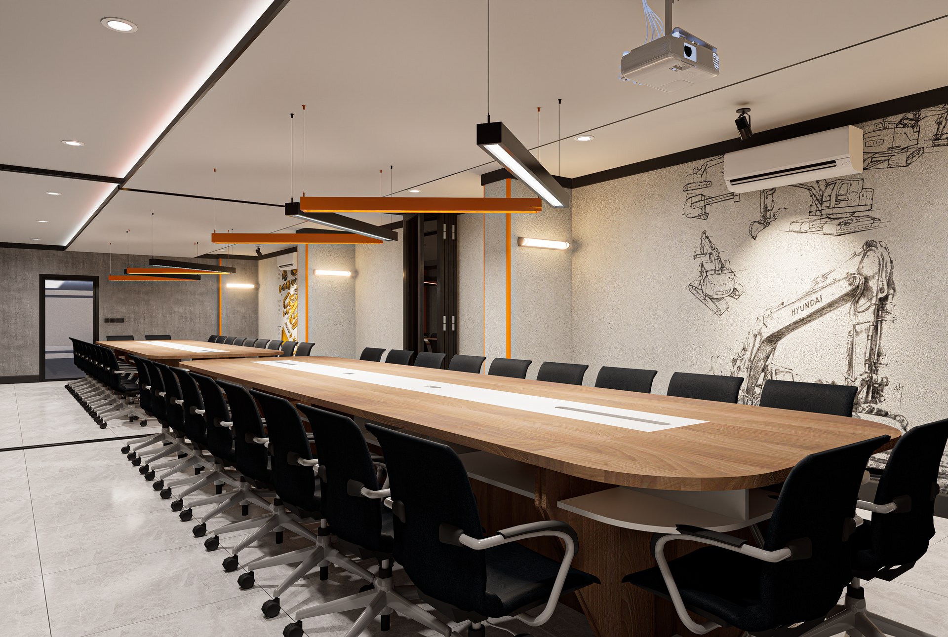 HECC meeting room with long timber table