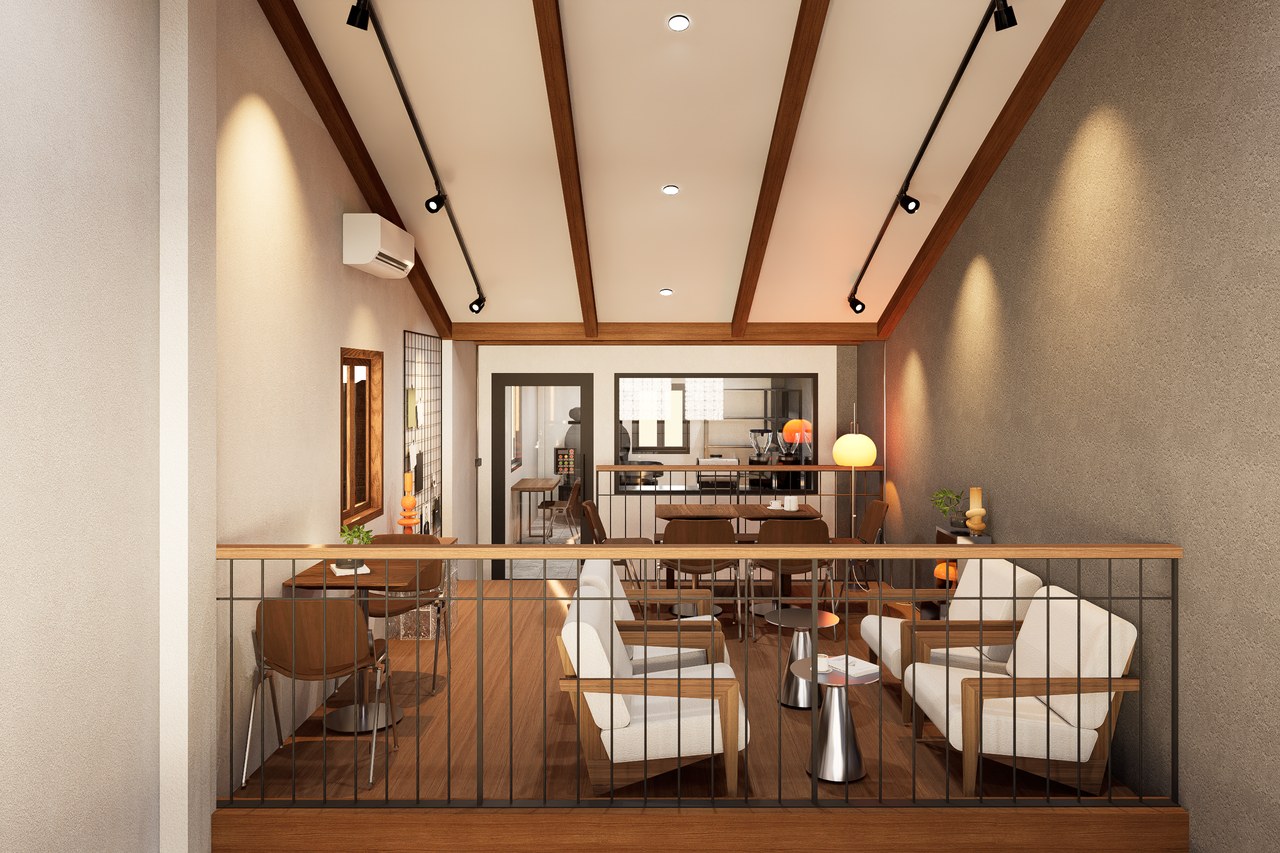 Upper mezzanine overlooking the cafe