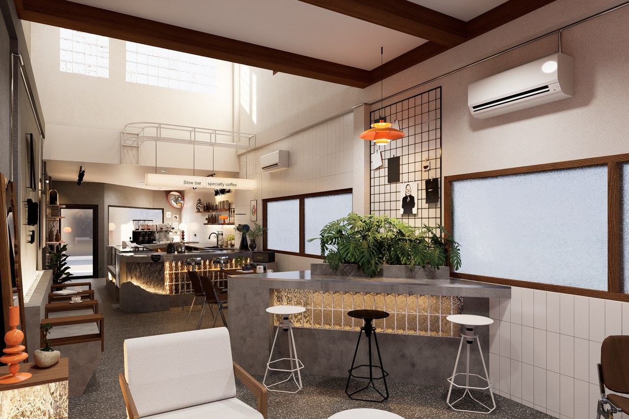 Updated double-height interior at Twotone Cafe 2